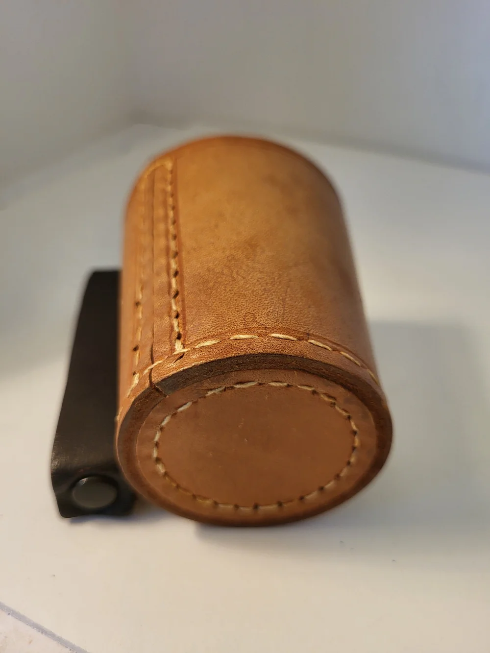 1960s German Handelsgold Leather Dice Cup and Set/5 Dice